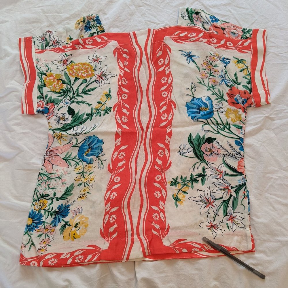NWT Maeve Romina Scarf-Printed Top - Picture 12 of 13